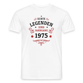 50e anniversaire Les légendes sont nées en 1975 - T-shirt homme - blanc - Devant - AI Model Male 178 dark (178cm)
