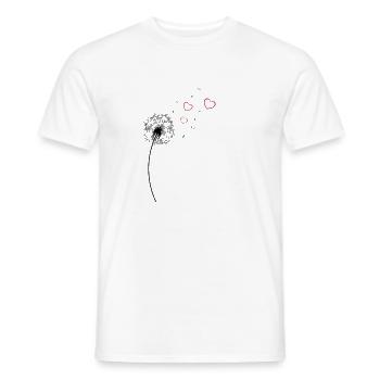 Pissenlit Pissenlit Coeur Coeurs Saint Valentin - T-shirt homme - blanc - Devant - AI Model Male 178 dark (178cm)