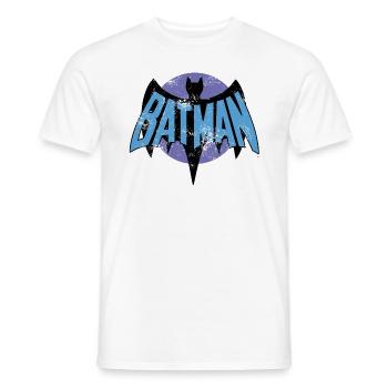 DC Comics Batman Logo Rétro Look Usé - T-shirt homme - blanc - Devant - AI Model Male 178 dark (178cm)