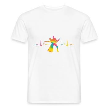 Danse latine Couple Battement de cœur Danseur - T-shirt homme - blanc - Devant - AI Model Male 178 dark (178cm)