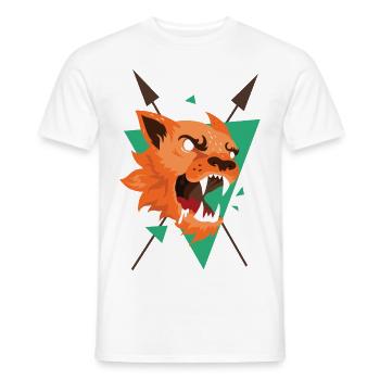 Dog wolf - Men's T-Shirt - white - Front - AI Model Male 178 dark (178cm)