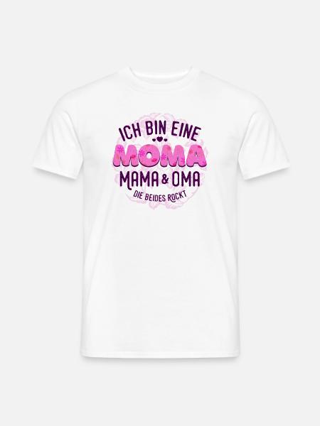 Ich bin eine Moma. Mama und Oma die beides Rockt! - Männer T-Shirt - Weiß