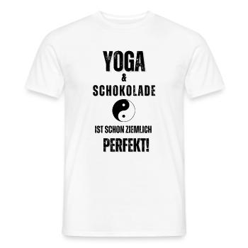 Yoga Schokolade Meditation Namaste Geschenkidee - Männer T-Shirt - Weiß - Vorne - AI Model Male 178 dark (178cm)