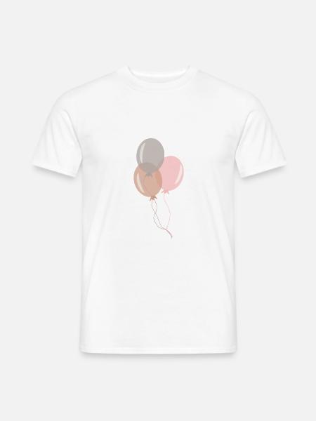 Luftballons rosa braun silber - Männer T-Shirt - Weiß