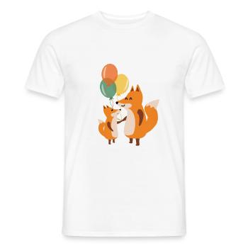 Children's birthday gift idea fox family - Men's T-Shirt - white - Front - AI Model Male 178 dark (178cm)
