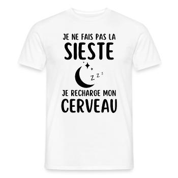 Humour sieste dormir - T-shirt homme - blanc - Devant - AI Model Male 178 dark (178cm)
