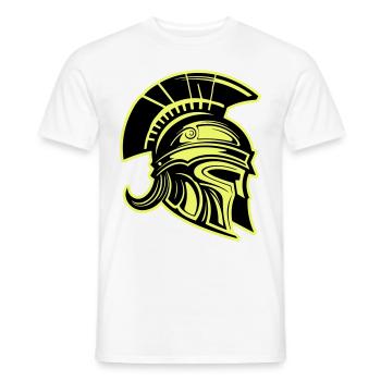 Spartaner Kopf Krieger Sparta Helm - Männer T-Shirt - Weiß - Vorne - AI Model Male 178 dark (178cm)