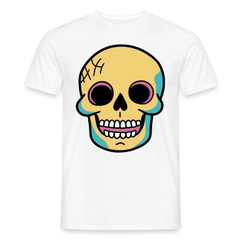 Skull Halloween Funny Skeleton - Men's T-Shirt - white - Front - AI Model Male 178 dark (178cm)