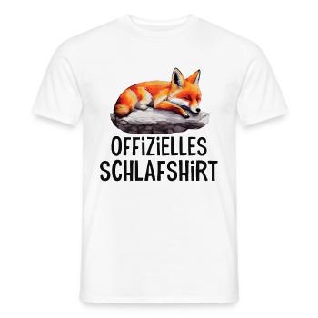 Fuchs Offizielles Schlafshirt Langschläfer Nacht - Männer T-Shirt - Weiß - Vorne - AI Model Male 178 dark (178cm)