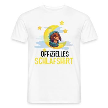 Offizielles Schlafshirt Hunde Dackel Mond - Männer T-Shirt - Weiß - Vorne - AI Model Male 178 dark (178cm)