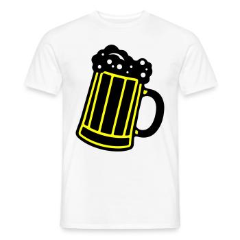 Chope de bière symbole de bière Cheers - T-shirt homme - blanc - Devant - AI Model Male 178 dark (178cm)