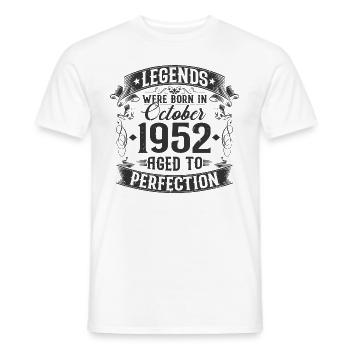 Octobre Né en 1952 Legends Anniversaire - T-shirt homme - blanc - Devant - AI Model Male 178 dark (178cm)