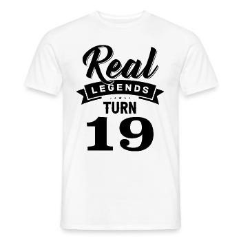 Real legends turn 19, 19 birthday - Men's T-Shirt - white - Front - AI Model Male 178 dark (178cm)