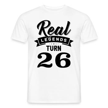 Real Legends Turn 26, 26 Birthday - Men's T-Shirt - white - Front - AI Model Male 178 dark (178cm)