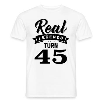 Real Legends Turn 45, 45 Birthday - Men's T-Shirt - white - Front - AI Model Male 178 dark (178cm)