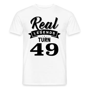 Real legends turn 49, 49 birthday - Men's T-Shirt - white - Front - AI Model Male 178 dark (178cm)