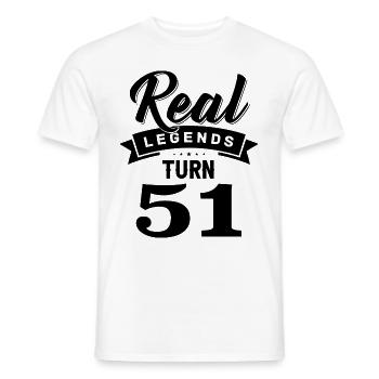 Real Legends Turn 51, 51 Birthday - Men's T-Shirt - white - Front - AI Model Male 178 dark (178cm)