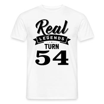 Real legends turn 54, 54 birthday - Men's T-Shirt - white - Front - AI Model Male 178 dark (178cm)