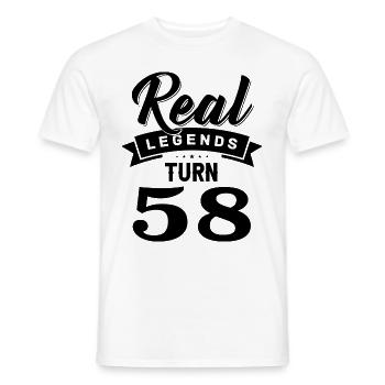 Real Legends Turn 58, 58 Birthday - Men's T-Shirt - white - Front - AI Model Male 178 dark (178cm)
