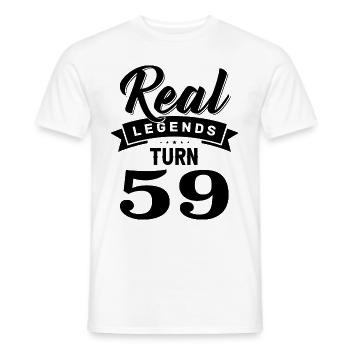 Real legends turn 59, 59 birthday - Men's T-Shirt - white - Front - AI Model Male 178 dark (178cm)