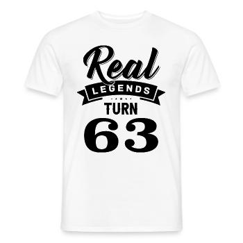 Real legends turn 63, 63 birthday - Men's T-Shirt - white - Front - AI Model Male 178 dark (178cm)