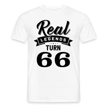 Real legends turn 66, 66 birthday - Men's T-Shirt - white - Front - AI Model Male 178 dark (178cm)