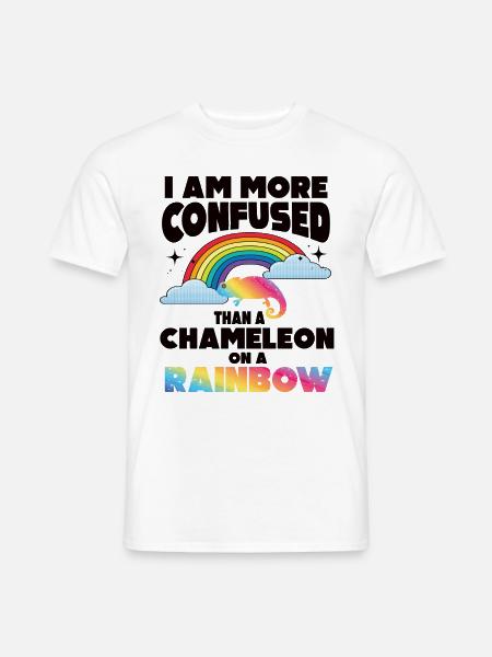 Ich Bin Verwirrter Als Ein Chamäleon - Männer T-Shirt - Weiß