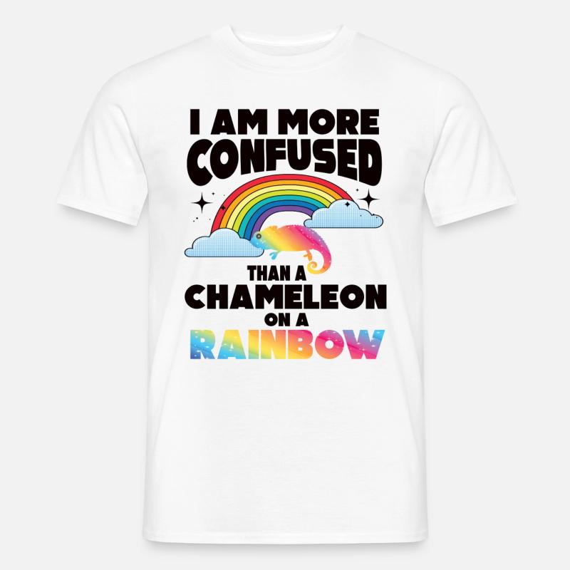 Ich Bin Verwirrter Als Ein Chamäleon - Männer T-Shirt - Weiß