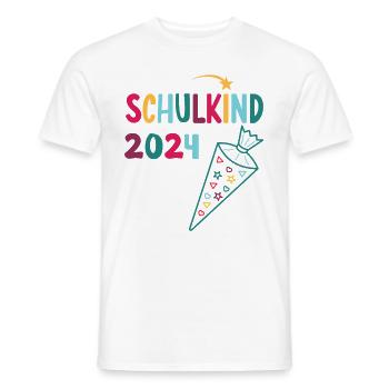 Start of school enrollment school child 2024 - Men's T-Shirt - white - Front - AI Model Male 178 dark (178cm)