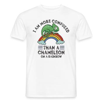 I'm more confused than a chameleon - Men's T-Shirt - white - Front - AI Model Male 178 dark (178cm)
