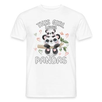 Dieses Maedchen Liebt Pandas - Männer T-Shirt - Weiß - Vorne - AI Model Male 178 dark (178cm)