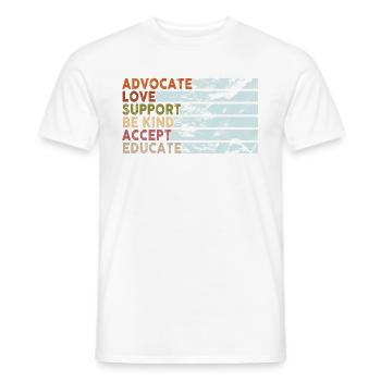 Défendez l’amour Soutien Acceptez Soyez gentil - T-shirt homme - blanc - Devant - AI Model Male 178 dark (178cm)