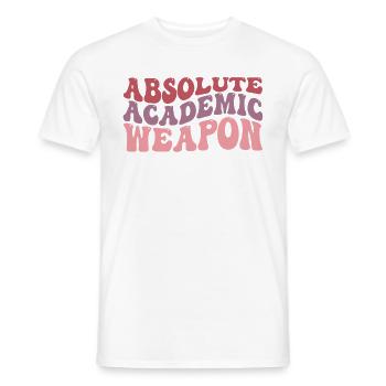 Studenten Absolute Academic Weapon - Männer T-Shirt - Weiß - Vorne - AI Model Male 178 dark (178cm)