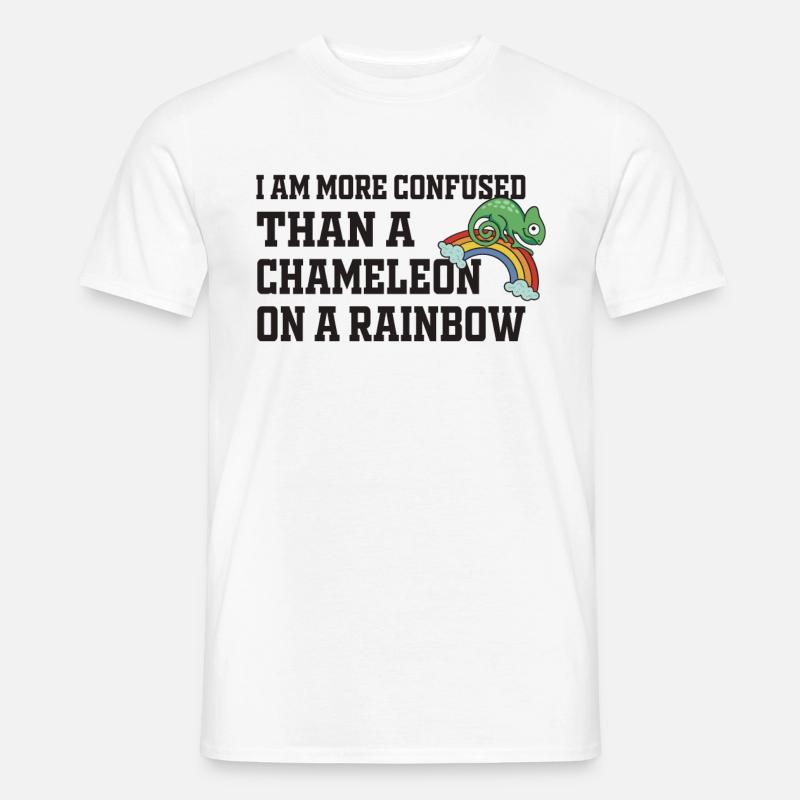 Ich Bin Verwirrter Als Ein Chamäleon - Männer T-Shirt - Weiß