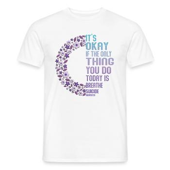 Warrior for Mental Health Purple and Turquoise - Men's T-Shirt - white - Front - AI Model Male 178 dark (178cm)