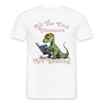 Alle Coolen dinosaurier Lesen Kids - Männer T-Shirt - Weiß - Vorne - AI Model Male 178 dark (178cm)