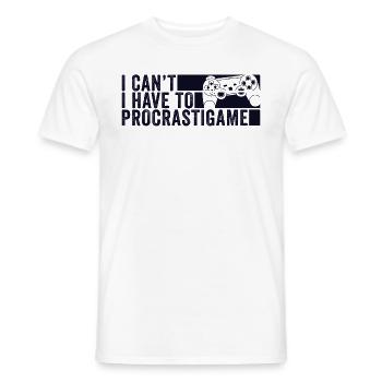Gamer Je ne peux pas Je dois procrastigame Gaming - T-shirt homme - blanc - Devant - AI Model Male 178 dark (178cm)