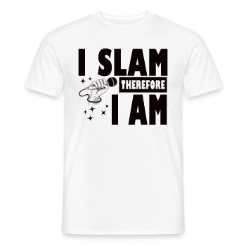 Poetry Slam I Slam Slam Poesie - Men's T-Shirt - white - Front - AI Model Male 178 dark (178cm)