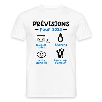annonce grossesse papa prévisions 2023 - T-shirt homme - blanc - Devant - AI Model Male 178 dark (178cm)