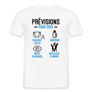 annonce grossesse papa prévisions 2023 futur papa - T-shirt homme - blanc - Devant - AI Model Male 178 dark (178cm)