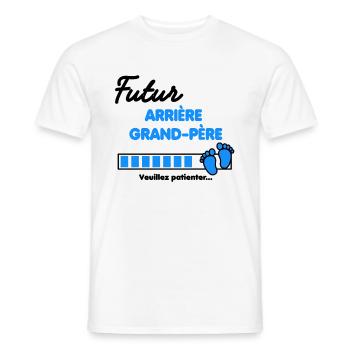 futur Arrière grand-père Annonce grossesse - T-shirt homme - blanc - Devant - AI Model Male 178 dark (178cm)