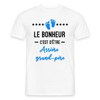 bonheur être Arrière grand-père Annonce grossesse - T-shirt homme - blanc - Devant - AI Model Male 178 dark (178cm)