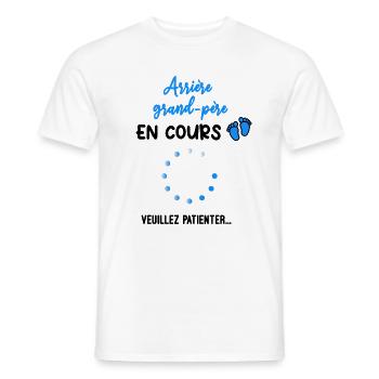 Arrière grand-père en cours Annonce grossesse - T-shirt homme - blanc - Devant - AI Model Male 178 dark (178cm)