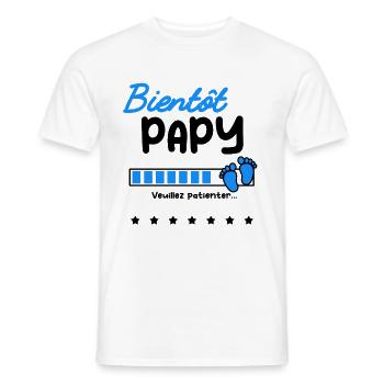bientôt Papy cadeau naissance - T-shirt homme - blanc - Devant - AI Model Male 178 dark (178cm)