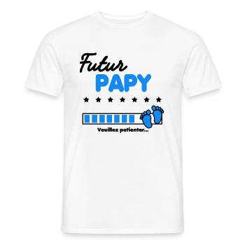 futur Papy cadeau naissance - T-shirt homme - blanc - Devant - AI Model Male 178 dark (178cm)