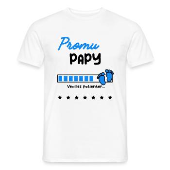 Promu Papy cadeau naissance - T-shirt homme - blanc - Devant - AI Model Male 178 dark (178cm)