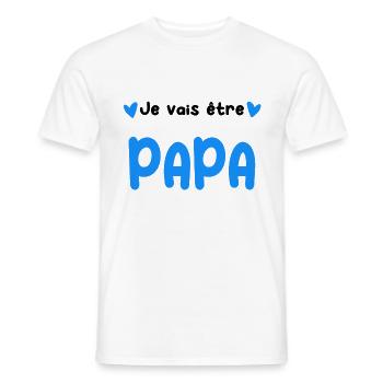 Annonce grossesse je vais être Papa - T-shirt homme - blanc - Devant - AI Model Male 178 dark (178cm)