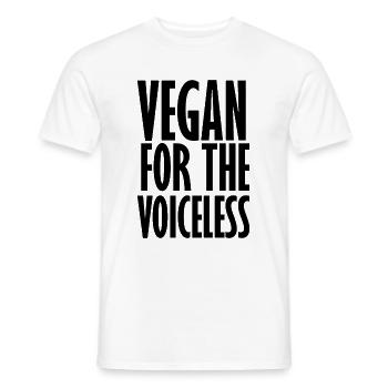 Vegan For The Voiceless - Vegan Saying - Men's T-Shirt - white - Front - AI Model Male 178 dark (178cm)