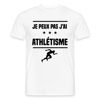Je Peux Pas J'ai athlétisme athlète humour - T-shirt homme - blanc - Devant - AI Model Male 178 dark (178cm)