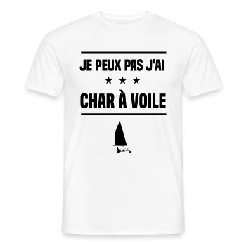 Je Peux Pas J'ai char a voile pilote humour - T-shirt homme - blanc - Devant - AI Model Male 178 dark (178cm)